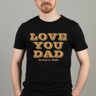 Love You Dad Modern Black And Gold Father's Day T-Shirt