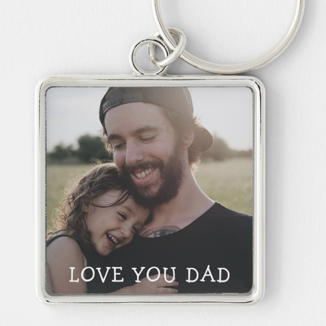 Love you Dad, Personalised Photo Key Chain (Front)