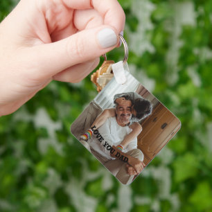 Love You dad < personalised Photo  Keychain Bottle