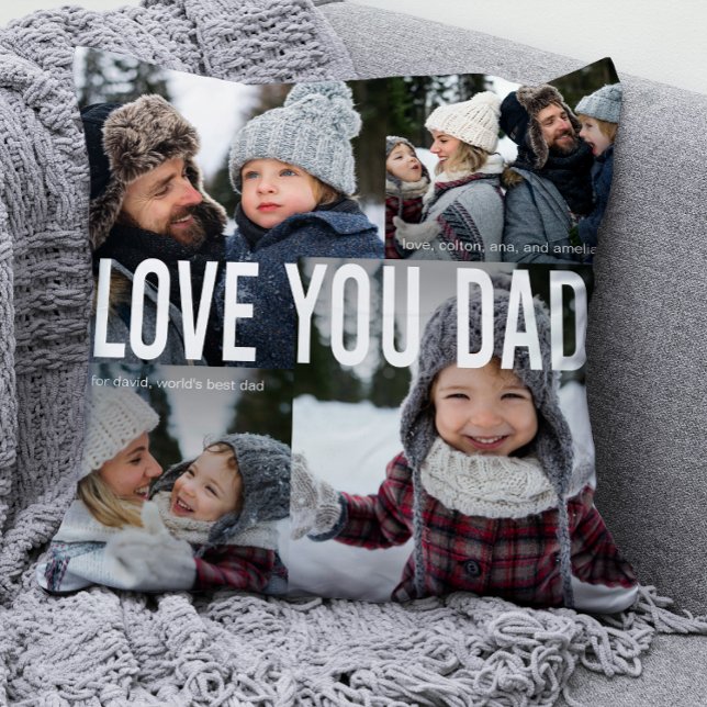 Love You Dad Photo Collage Cushion (Creator Uploaded)