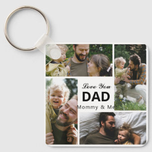 Love You Dad Photo Collage Family Gift Key Ring