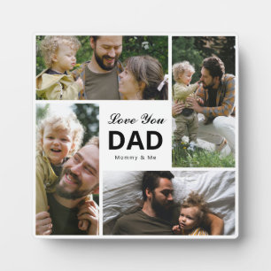 Love You Dad Photo Collage Family Gift Plaque