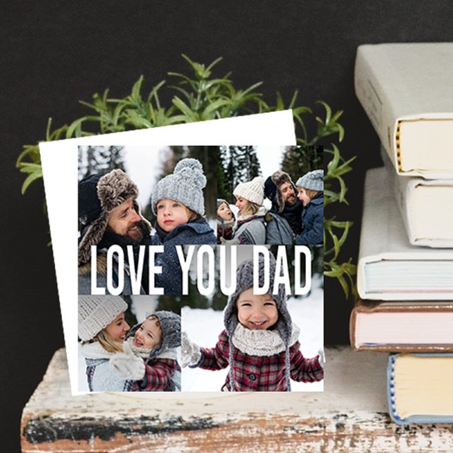 Love You Dad Photo Collage Father's Day Holiday Card (Creator Uploaded)