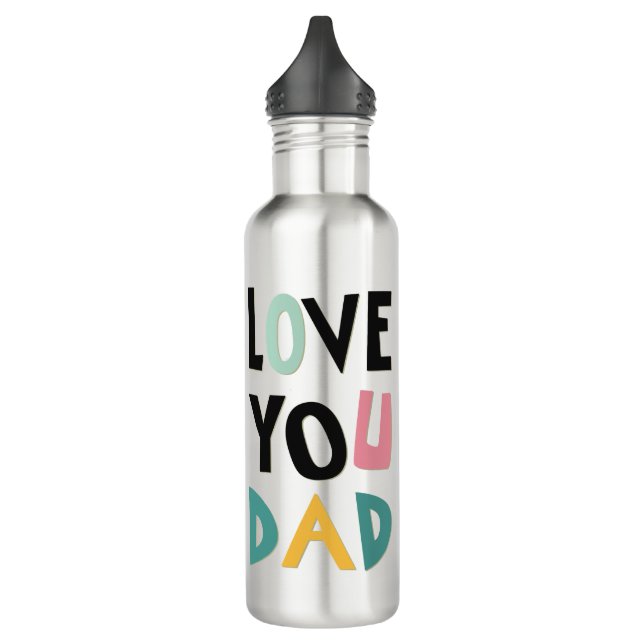 Love You Dad Stainless Steel Water Bottle (Left)