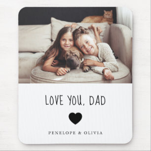 Love You Dad   Your Photo and Handwritten Text Mouse Pad