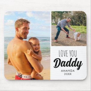 Love You Daddy Dad Custom Two Photos Mouse Pad