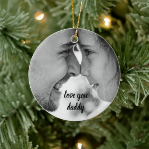 Love you daddy ,fathers day photo  ceramic tree decoration