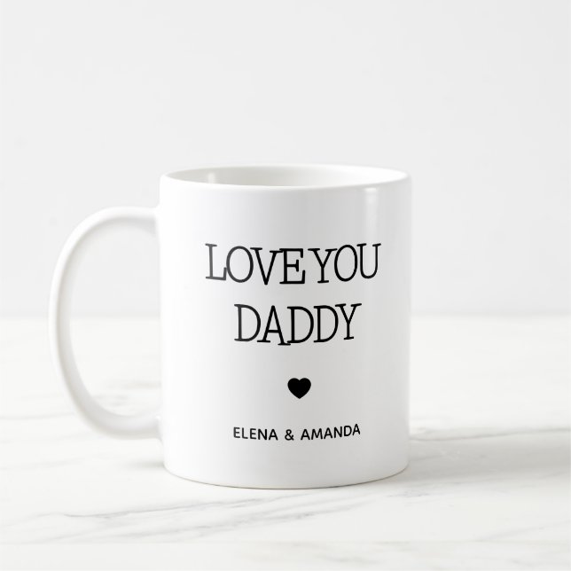 Love You Daddy | Photo Handwritten Text  Coffee Mug (Left)