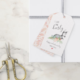 Love You Deerly Kids Classroom Valentines Party Gift Tags