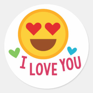 Love You Emoji Classic Round Sticker
