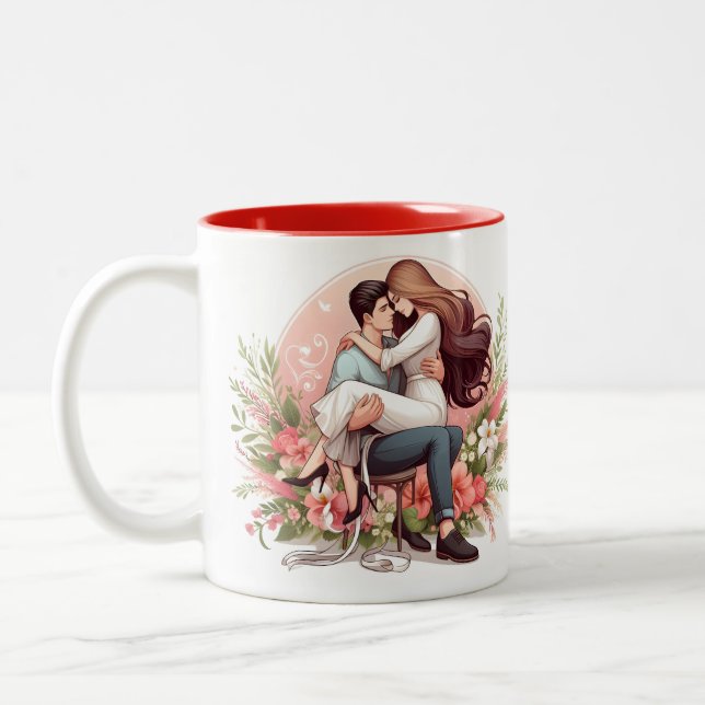 Love You Every Day Couple | Valentines Day  Two-Tone Coffee Mug (Left)