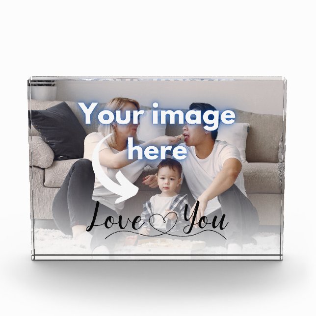 Love you Family Keepsake Photo Template Block (Front)