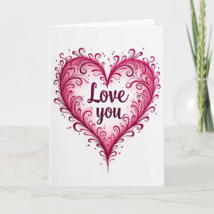 Love You Flourish Heart Card