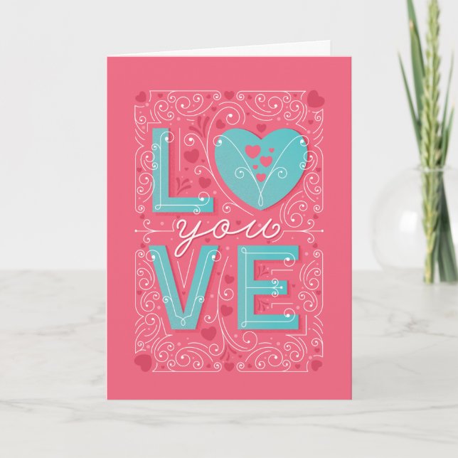 LOVE YOU / Folded Valentine's Card (Front)