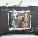 Love You For Infinity Script Couple Photo Decorative Cushion<br><div class="desc">Transform your living space into a haven of love with the Elegant Couple Photo Grey Personalised Pillow. This beautifully crafted accent pillow merges the sophistication of grey tones with the warmth of cherished couple photos, adding a touch of romance to your home. Designed for both comfort and style, this personalised...</div>