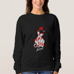 Love You Forever – Finger Heart Design Sweatshirt