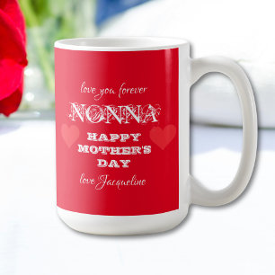 "Love You Forever NONNA" Mother's Day Custom Red Coffee Mug