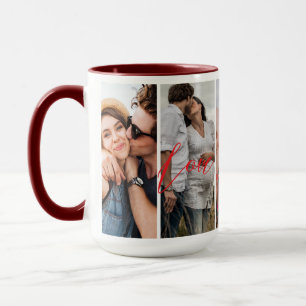 Love You Forever Vertical Photo Collage Custom Mug