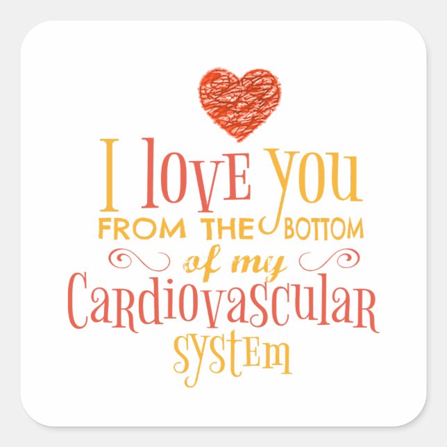 Love you from the bottom square sticker (Front)