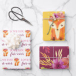Love You Fur-Ever Fox Wrapping Paper Sheets<br><div class="desc">Celebrate someone special with these adorable,  "Love you fur-ever" fox wrapping paper sheets!</div>
