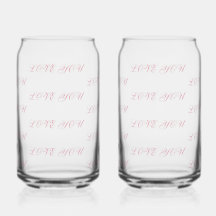 Love You Glass Cup | Romantic Drinking Glass