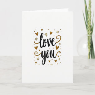 Love You Gold Star Sparkle Card