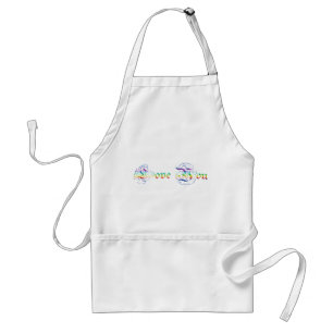 Love You. Golden gradient text. Standard Apron