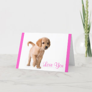 Love You Golden Retriever Puppy Dog Greeting Card