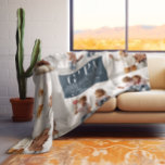 Love You G'pa | Custom Message Photo Collage Fleece Blanket<br><div class="desc">This simple and sweet blanket says "We Love you G'pa" in trendy, modern typefaces with your custom message, a charming heart and a spot for names. Minimal eight photo template of your favourite personal photos for a gift anyone would love. The perfect gift for any dad (can be customised for...</div>