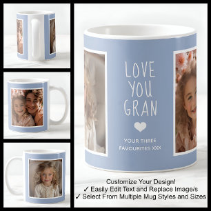 Love You Gran Photos Modern Blue C410 & White  Coffee Mug
