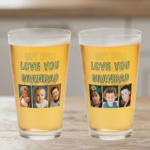 Love you Grandad 6 photos green beer Glass