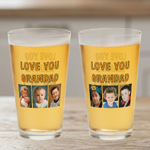 Love you Grandad 6 photos orange beer Glass