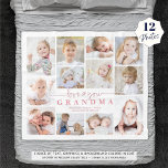Love You Grandma 12 Photo Collage Heart White Pink Fleece Blanket<br><div class="desc">Have Grandma cosy up with photos of her grandchild or grandkids with this photo memory blanket featuring 12 pictures in various shapes and sizes and titled LOVE YOU GRANDMA in a modern handwritten script typography accented with a heart in your choice of text, graphics and background colours. Personalise with her...</div>