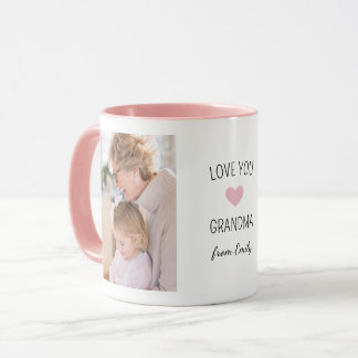 Love You Grandma 2 Photo with Grandchild Name Mug