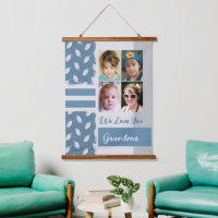 Love you Grandma 4 photo leaf pattern blue