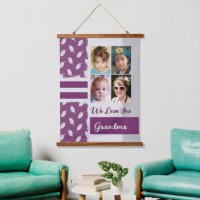 Love you Grandma 4 photo leaf pattern purple