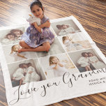 Love You Grandma 9-Photo<br><div class="desc">This custom photo collage blanket design is a heartfelt tribute perfect for gifting to a cherished grandma. Featuring a grid layout of nine personalised photo slots, it beautifully showcases treasured family moments in a soft, modern aesthetic. The bottom of the blanket is adorned with elegant script that reads "Love you...</div>