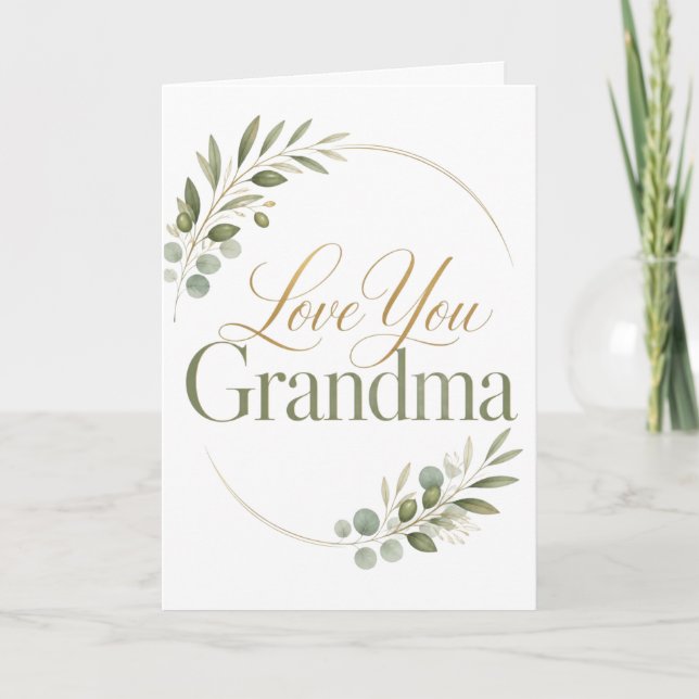 Love You Grandma Botanical Card (Front)