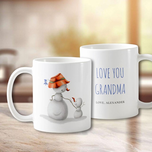 Love You Grandma Cute Snowman Coffee Mug (Creator Uploaded)