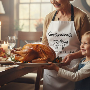 Love You Grandma Kids Art Personalized Gift Apron