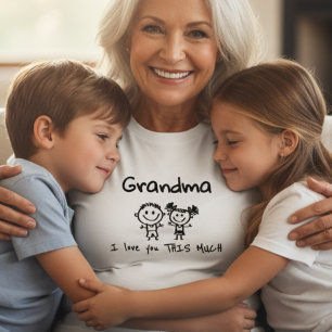 Love You Grandma Kids Art Personalized Gift T-Shirt