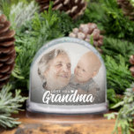 Love You Grandma Modern Elegant Script 2 Photo Snowglobe<br><div class="desc">This custom photo snow globe for Grandma makes a heartfelt and memorable gift for Grandma's birthday, holidays, or any special occasion. The personalised snow globe features two cherished photos—one on each side—allowing you to showcase beloved memories and create a truly meaningful keepsake. The design includes the warm and affectionate phrase...</div>