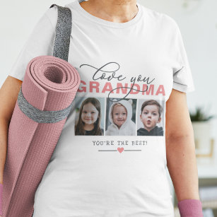Love You Grandma/Nana/Other 3 Photo Custom Text Maternity T-Shirt