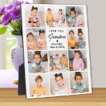 Love You Grandma Personalised 11 Photo Grandparent Plaque<br><div class="desc">Introducing our customisable photo collage plaque, a heartfelt and unique gift perfect for the special grandparents in your life. This beautifully designed plaque allows you to showcase 11 of your favourite photos, creating a modern, elegant, and simple collage that exudes warmth and love. Personalise this plaque with the endearing message...</div>