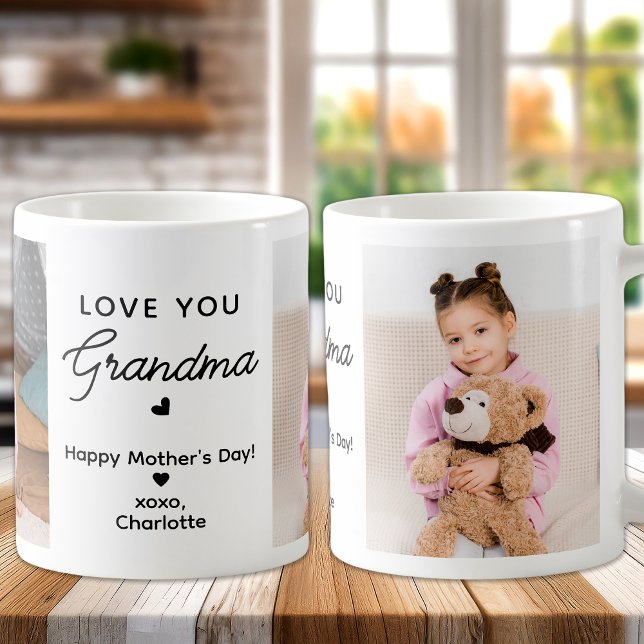 Love You Grandma Personalised 2 Photo Grandparent Coffee Mug (Creator Uploaded)