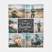 Love You Grandma Personalised 6 Photo Collage Name