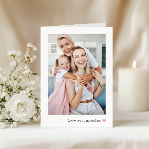 Love You, Grandma   Photo and Any Color Heart Card
