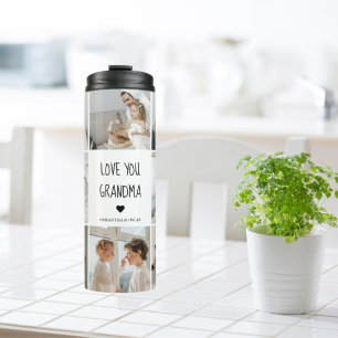 Love You Grandma Photo Collage Thermal Tumbler