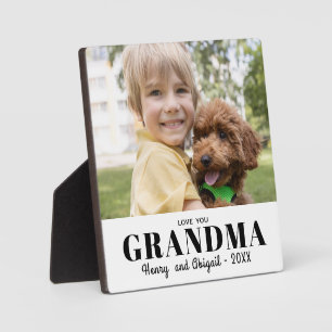 Love You Grandma Photo Family Modern Keepsake Plaque