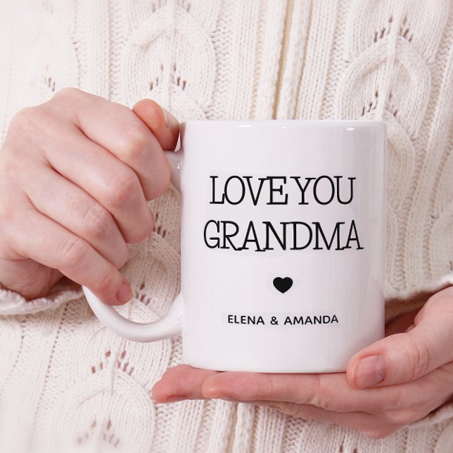 Love You Grandma | Photo Handwritten Text  Coffee Mug (Creator Uploaded)